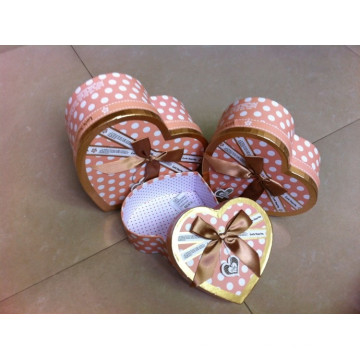 Hearted Gift Box with Decorated Ribbon Bowknot